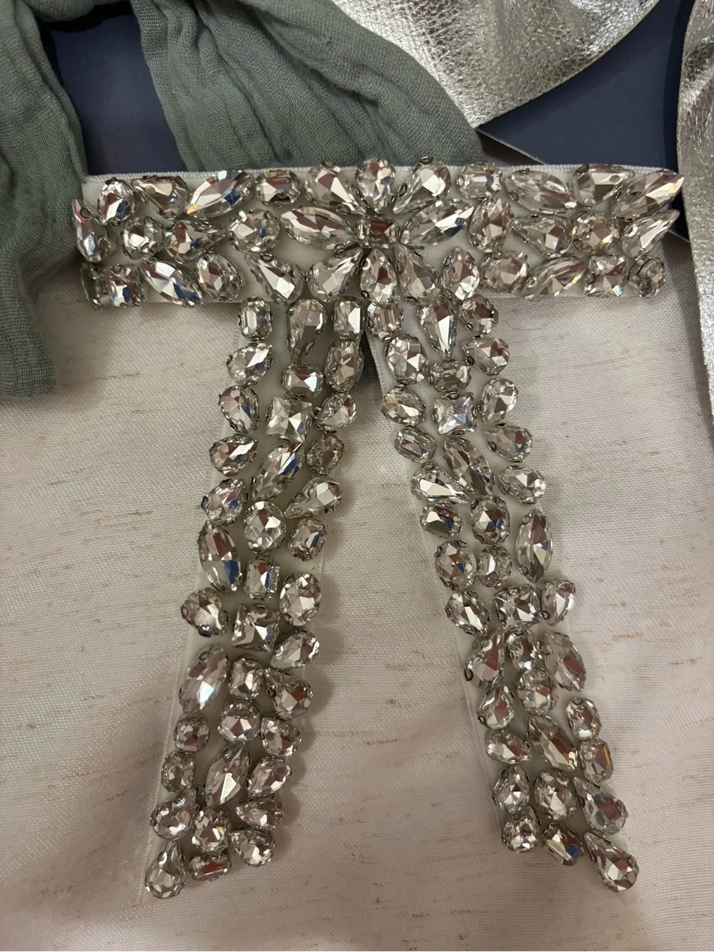 Women's Bow Bundle in Green, Silver, and Silver Faux-Diamonds
